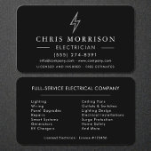 Black Silver Electrician Electrical 名刺