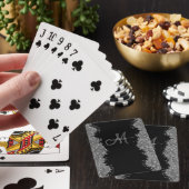 Black Silver Faux Glitter Grey Modern Monogram トランプ (インサイチュ)