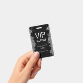 Black Silver Glitter Event VIP All Access Pass ID バッジ (手持ち)