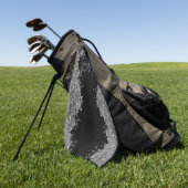 Black Silver Glitter Grey Modern Monogram ゴルフタオル (グリーン)