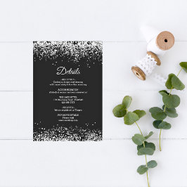 Black Silver Glittering Wedding Enclosure Card エンクロージャーカード
