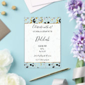 Black Silver Gold Glam Confetti Birthday アクリル招待状 (インサイチュ (ウェディング))