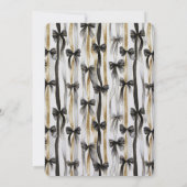 Black Silver Gold Glam Ribbons & Bows Birthday 招待状 (裏面)