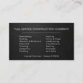 Black Silver Metallic Building Construction  名刺 (裏面)