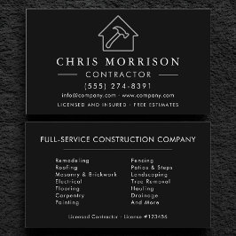 Black Silver Modern Building Construction  名刺