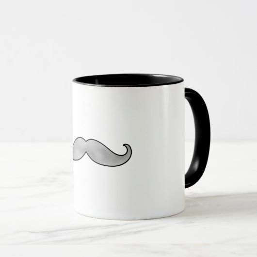 Black Silver Mustache マグカップ (正面右)