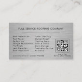 Black Silver Roofing Roofer Contractor QR Code 名刺 (裏面)