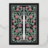 Black Silver Royal Sword Medieval Fantasy Wedding  箔招待状 (裏面)
