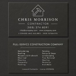 Black Silver Slate Stone Building Construction  名刺