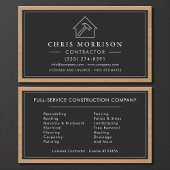 Black & Silver Wood Building Construction  名刺
