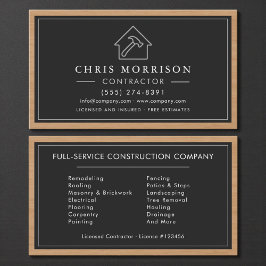 Black & Silver Wood Building Construction  名刺