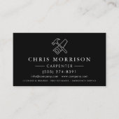 Black Silver Wood Carpenter Carpentry  名刺 (正面)