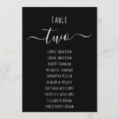 Black Simple Modern Script Seating Chart Card (裏面)