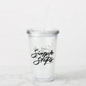 Black Simple Steps Quote Modern Calligraphy アクリルタンブラー (裏面)