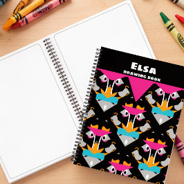 Black Sketchbook With Colorful Monkey ノートブック