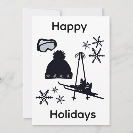 Black ski & winter designs  シーズンカード (正面)