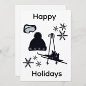 Black ski & winter designs  シーズンカード (正面/裏面)