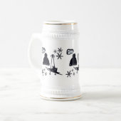 Black ski & winter designs  ビールジョッキ (正面左)