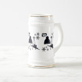 Black ski & winter designs  ビールジョッキ (正面右)