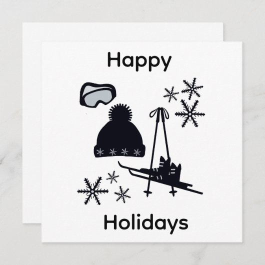 Black ski & winter designs  招待状 (正面/裏面)