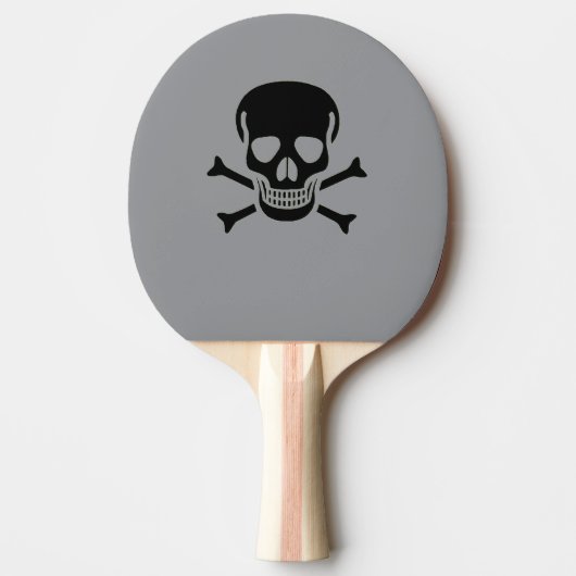 Black Skull gray ping pong paddle 卓球ラケット (正面)
