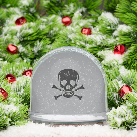 Black Skull gray snow globe (クリスマス)