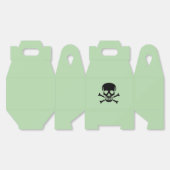 Black Skull green gable favor boxes medium フェイバーボックス (見開き)