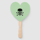 Black Skull green heart hand fans ハンドファン (裏面)