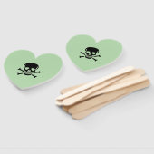 Black Skull green heart hand fans ハンドファン (組立なし)