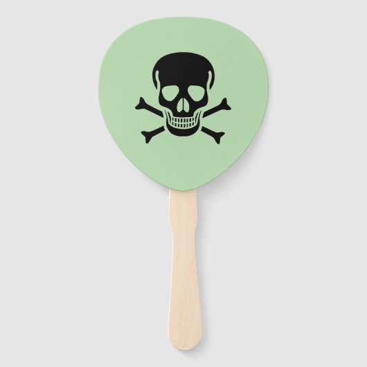 Black Skull green paddle hand fans ハンドファン (裏面)