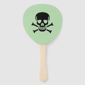 Black Skull green paddle hand fans ハンドファン (正面)