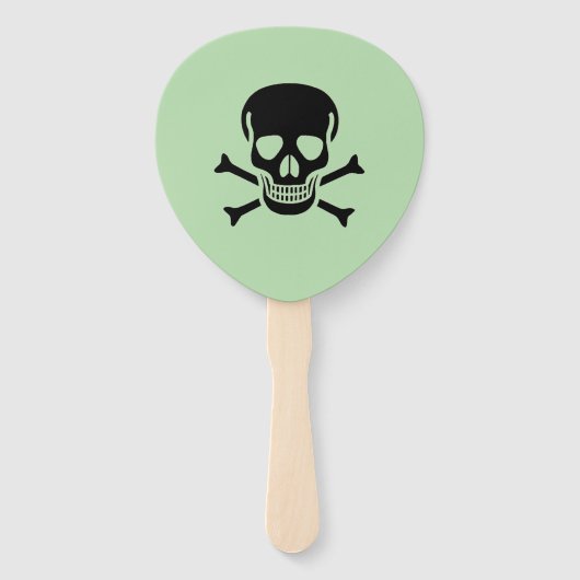 Black Skull green paddle hand fans ハンドファン (正面)