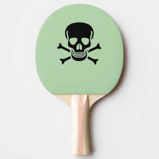 Black Skull green ping pong paddle 卓球ラケット (正面)