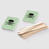 Black Skull green rectangle hand fans ハンドファン (組立なし)