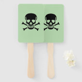 Black Skull green rectangle hand fans ハンドファン (正面&裏面)