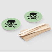 Black Skull green round hand fans ハンドファン (組立なし)