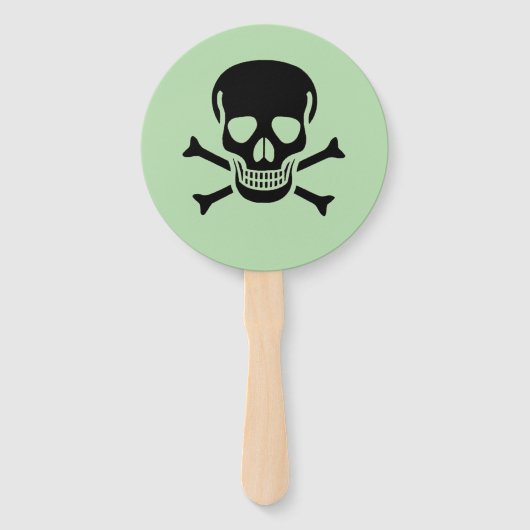 Black Skull green round hand fans ハンドファン (正面)