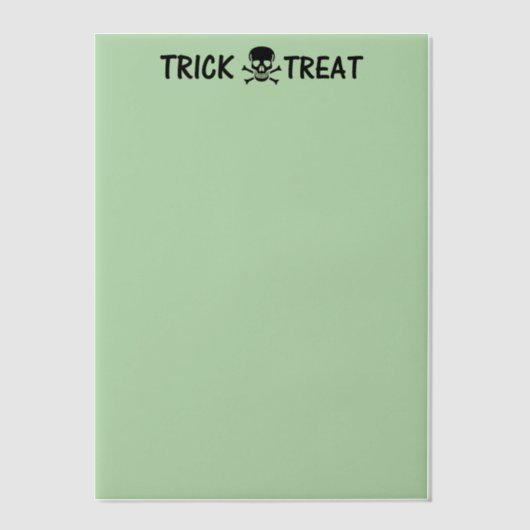 Black Skull Trick or Treat green vellum papers ベラム紙招待状 (正面)