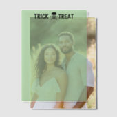 Black Skull Trick or Treat green vellum papers ベラム紙招待状 (オフセット (カップル))