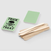 Black Skull Trick Treat green rectangle hand fans ハンドファン (組立なし)