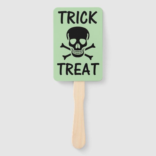 Black Skull Trick Treat green rectangle hand fans ハンドファン (正面)