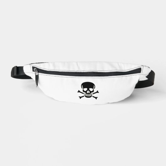Black Skull white fanny pack ファニーパック (正面)