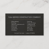 Black Slate Stone Building Construction  名刺 (裏面)