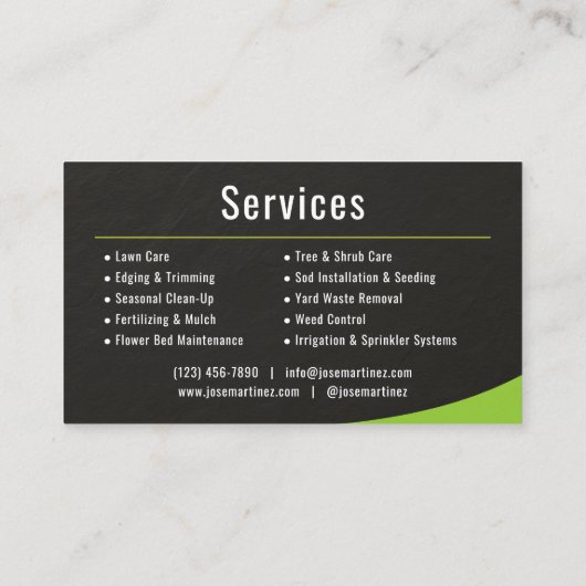 Black Slate Stone Landscaping Lawn Care 名刺 (裏面)