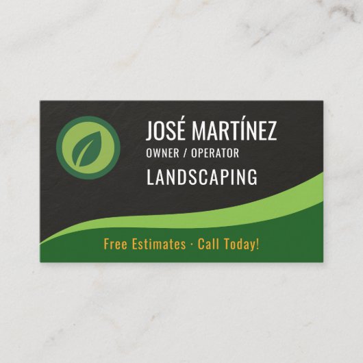 Black Slate Stone Landscaping Lawn Care 名刺 (正面)