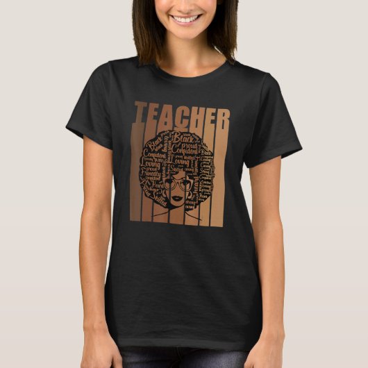 Black Smart Teacher African American Black History Tシャツ (正面)