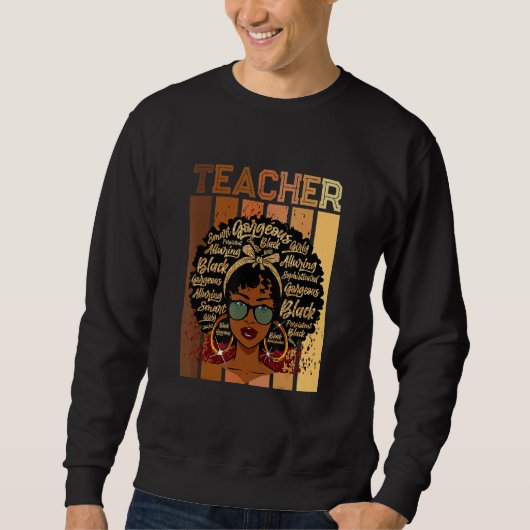 Black Smart Teacher Afro Love Melanin African Amer スウェットシャツ (正面)
