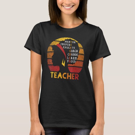 Black Smart Teacher Afro Love Melanin African Amer Tシャツ (正面)