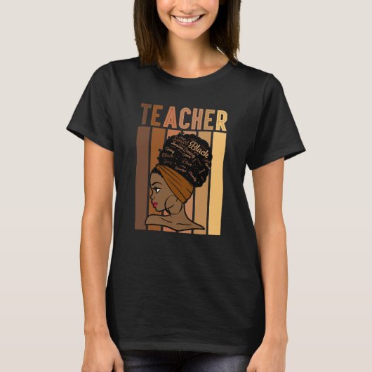 Black Smart Teacher Afro Love Melanin African Amer Tシャツ (正面)