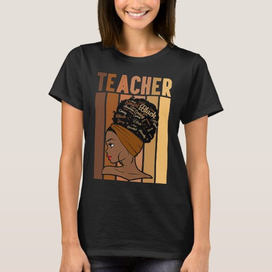 Black Smart Teacher Afro Love Melanin African Amer Tシャツ (正面)